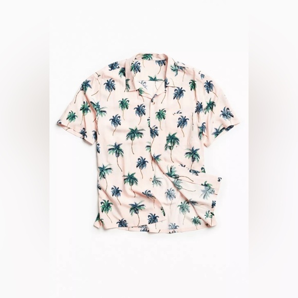 Urban Outfitters UO Palm Print Button Down Shirt Rayon Unisex Medium Tropical - Picture 2 of 11